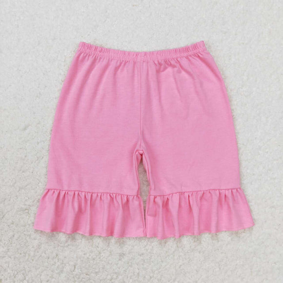 SS0356--pink cotton baby girls summer shorts