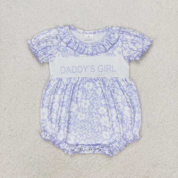 Short sleeves floral DADDY'S Girl baby romper