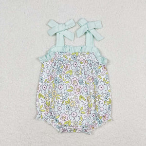 Straps floral baby girls spring summer romper