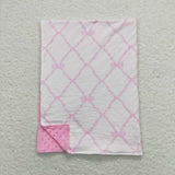 Pink bow baby girls blankets