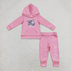 GLP1170 Pink pocket hoodie pants singer girls clothing set