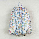 High quality blue dog cartoon print backpack