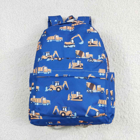 Blue constructions kids boys backpack