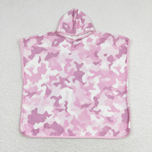 S0437--pink camo baby bathrobe 24.4*24.4 inches