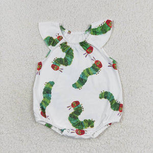 Flutter sleeves caterpillar baby girls summer romper