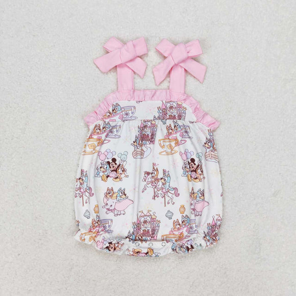 Pink straps unicorn dog mouse baby girls bubble