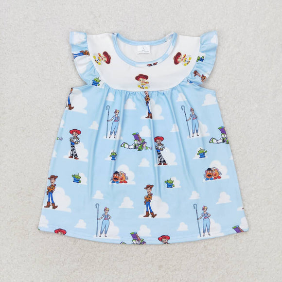 Light blue cloud toy baby girls shirt