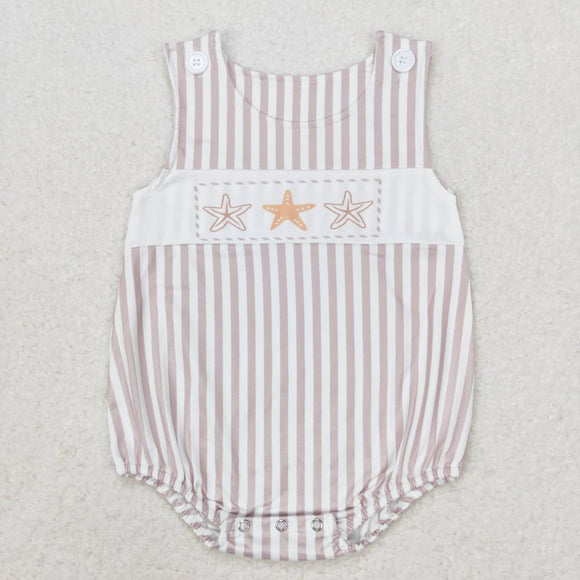 Stripe sleeveless starfish baby boys summer bubble