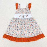 Flutter sleeves embroidery mallard duck camo kids girls dresses