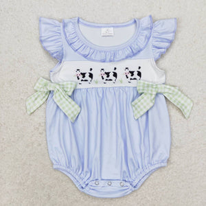 Flutter sleeves cow baby girl summer bubble