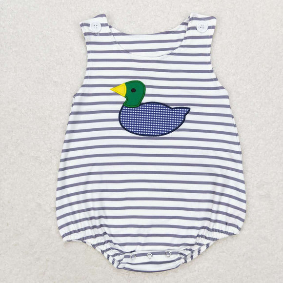 Sleeveless stripe duck baby boy summer bubble