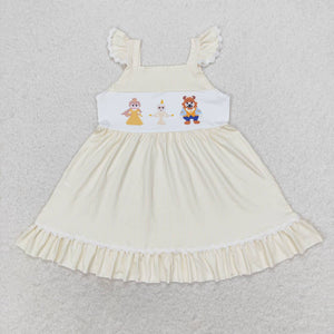 GSD0695- summer cartoon yellow girls dress