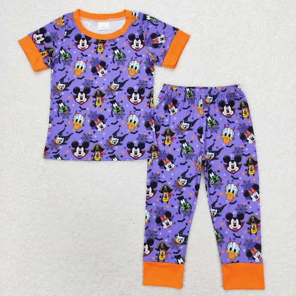 BSPO0434 shorts sleeves pumpkin mouse boy pajamas