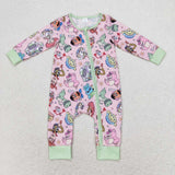 LR0970  Long sleeves cartoon bamboo green sleeper