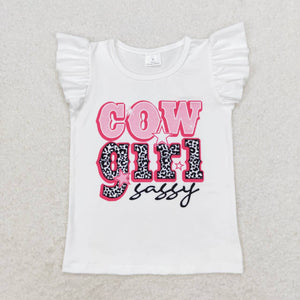 Flutter sleeves cowgirl sassy kids girls shirt