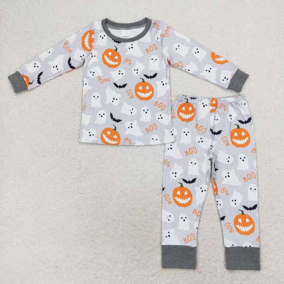 BLP0476 Long sleeves Halloween ghost and pumpkin boy pajamas