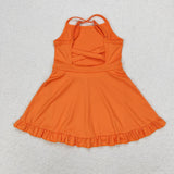 S0442 orange sleeveless baby girls summer swimsuit