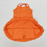 S0442 orange sleeveless baby girls summer swimsuit