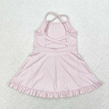 S0443 light pink sleeveless baby girls summer swimsuit