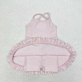 S0443 light pink sleeveless baby girls summer swimsuit