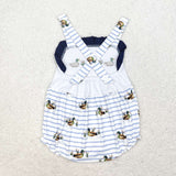 embroidery Stripe duck baby girls summer romper