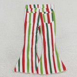 P0484  Christmas striped girls jeans