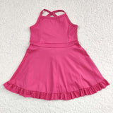 S0440 pink sleeveless baby girls summer swimsuit