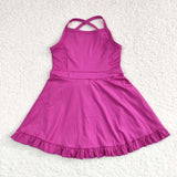 S0441 purple sleeveless baby girls summer swimsuit