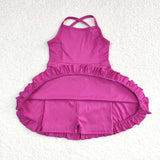 S0441 purple sleeveless baby girls summer swimsuit