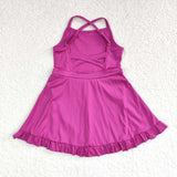 S0441 purple sleeveless baby girls summer swimsuit