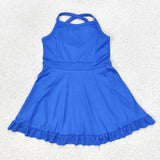 S0445 blue sleeveless baby girls summer swimsuit