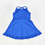 S0445 blue sleeveless baby girls summer swimsuit