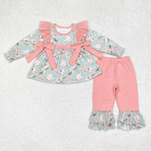 GLP1309 long sleeve boots floral girls outfits