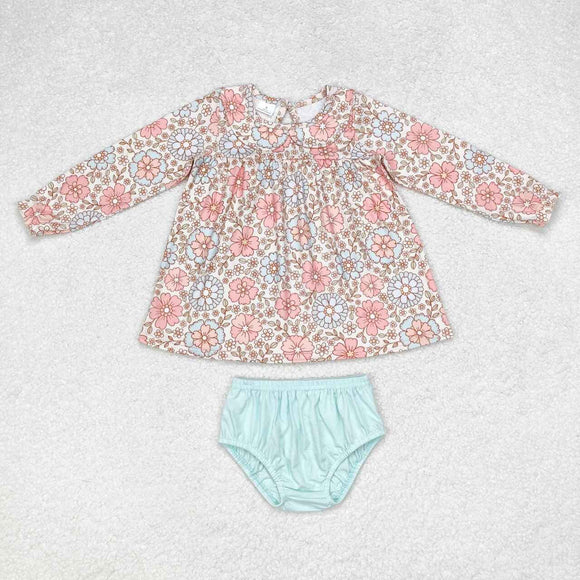GBO0397 long sleeve floral tunic bummies baby girls clothing