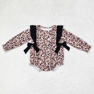 LR1071 long sleeves leopard black ruffle bubble