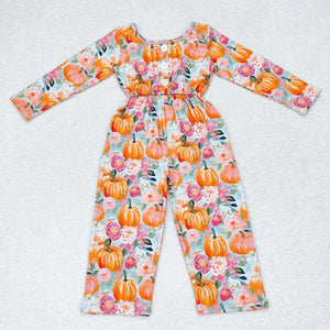 LR1060  long sleeves Halloween pumpkin jumpsuit