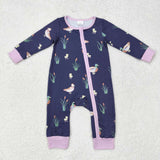 LR1036  long sleeves mallard duck pink sleeper