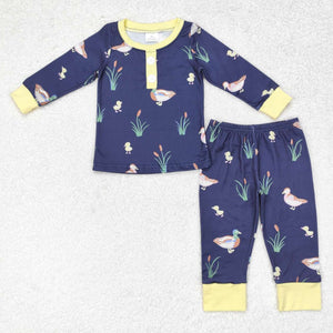 BLP0500  sleeve mallard duck black boy pajamas