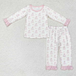 GLP1311 long sleeve Halloween bamboo ghost pink girl pajamas