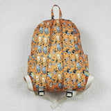 BA0213-cartoon dog floral orange backpack