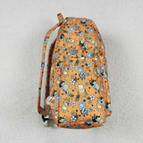 BA0213-cartoon dog floral orange backpack