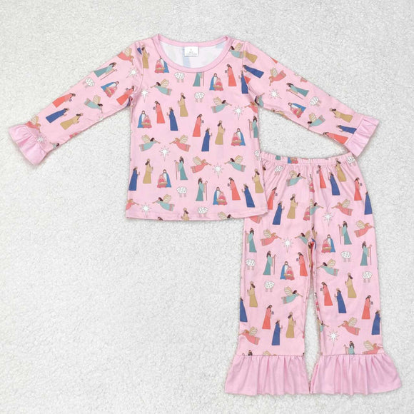 GLP1278 Christmas Jesus pink girls pajamas