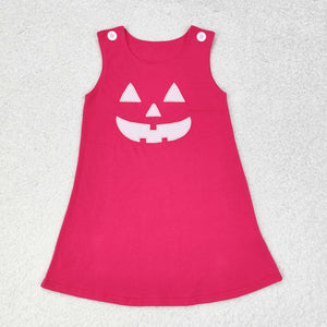 GSD1361  Halloween  pink embroidery suspenders dress