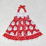 GSD1345   Christmas Santa red girls dress