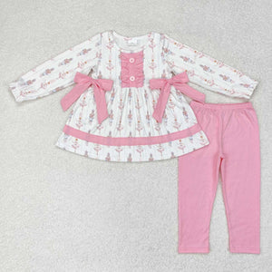 GLP1283 long sleeve Christmas princess soldier pink girls pajamas