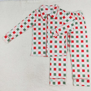 GLP1353 Adult red green checked pajamas