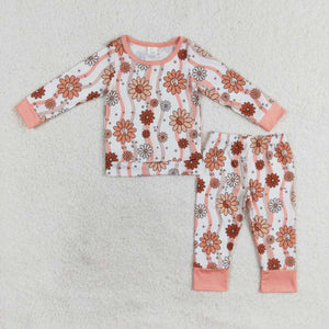 GLP1356 long sleeve Girls bamboo floral pajamas