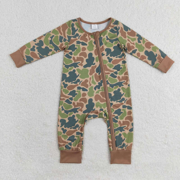 LR1203 Baby boys camo BAMBOO zipper sleeper