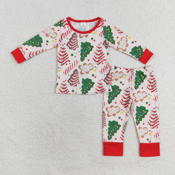 BLP0549 Christmas tree cake long sleeve bamboo boy pajamas