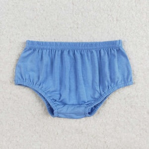 SS0358--blue cotton baby girls bummies